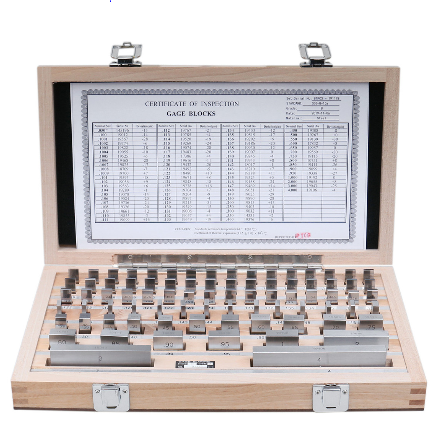 High quality Carbide Gauge block/Micrometer Block Gauge Set